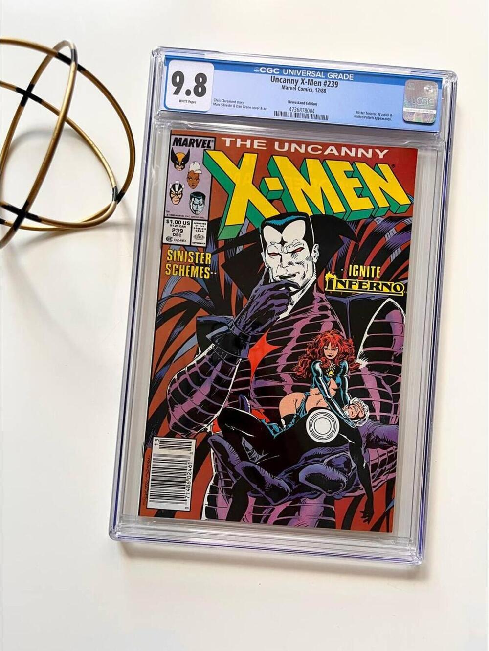 Uncanny X-Men #239 CGC 9.8  Newsstand (1988)  Mister Sinister Cover - Comic Book